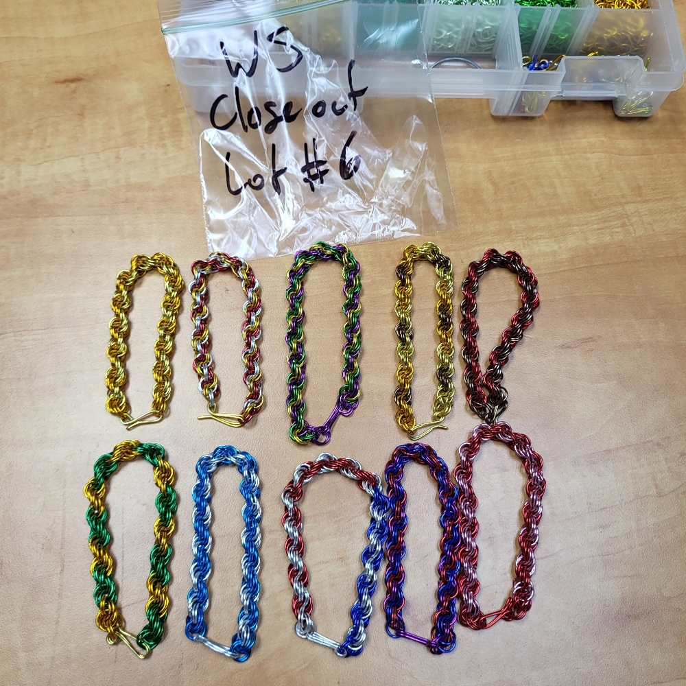 Wholesale closeout lot #6 handmade aluminum chainmail bracelets